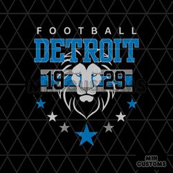 vintage detroit football 1929 star svg