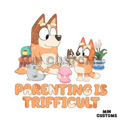 retro bluey parenting is trifficult png