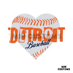 retro mlb detroit baseball heart svg