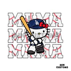 hello kitty mama la dodgers baseball svg