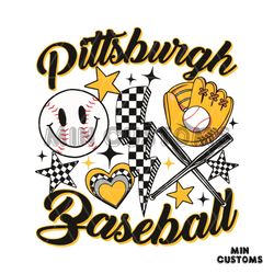 vintage pittsburgh pirates baseball game day svg