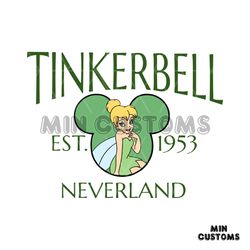 tinkerbell est 1953 neverland mickey ear disney svg