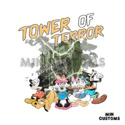 retro mickey and friends tower of terror png
