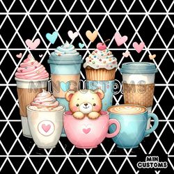 valentine's day coffee png sublimation