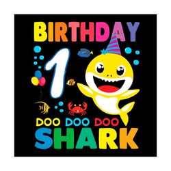 1st birthday baby shark svg, birthday svg, birthday shark svg, 1st birthday svg, baby shark svg, yellow shark svg