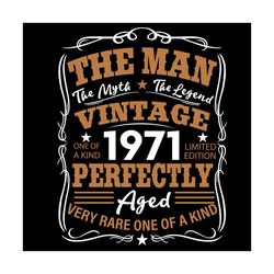 the man the myth the legend vintage 1971 svg, birthday svg, 50th birthday svg, born in 1971 svg, 1971 birthday svg