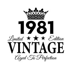 vintage 1981 birthday limited edition svg