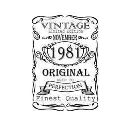 november 1981 birthday vintage limited edition svg