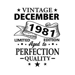 december 1981 vintage birthday svg