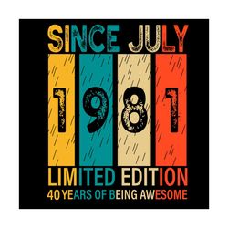 since july 1981 limited edition 40 years of being awesome svg