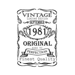 september 1981 birthday vintage limited edition svg