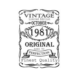 october 1981 birthday vintage limited edition svg
