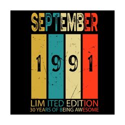 september 1991 limited edition 30 years of being awesome svg