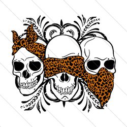 three skull no speak no hear no see leopard svg,svg, three skull svg, svg file