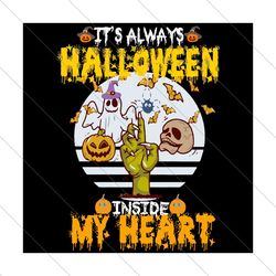 its always halloween inside my heart, halloween svg, halloween gift, halloween party svg file