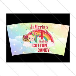 4th birthday cotton candy tub png