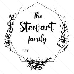 custom family name monogram svg file diigital