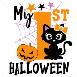 my first halloween baby cat svg