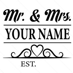 custom mr and mrs svg file digital