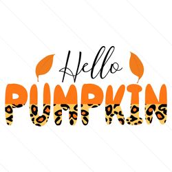 hello pumpkin half leopard print svg