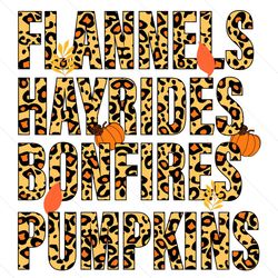 flannels hayrides bonfires pumpkins leopard svg