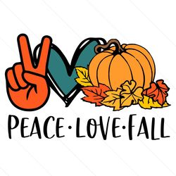 peace love fall pumpkin svg