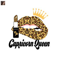 capricorn queen leopard lips zodiac birthday svg