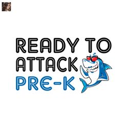 ready to attack pre k funny shark svg