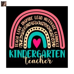 kindergarten teacher leopard rainbow svg