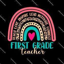 fifth grade teacher leopard rainbow svg