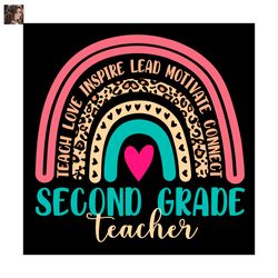 second grade teacher leopard rainbow svg