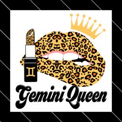 gemini queen leopard lips zodiac birthday svg