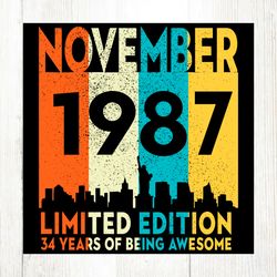 november 1987 limited edition 34 years of being awesome svg