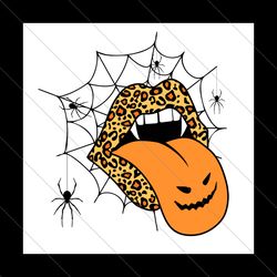 pumpkin leopard lips svg