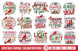 20 designs christmas cardinals sublimation png bundle