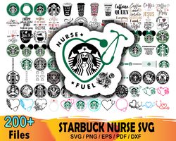 200 starbucks nurse bundle svg, starbucks svg, starbucks logo svg