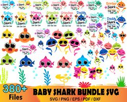 380 baby shark bundle svg, baby shark party, kids svg