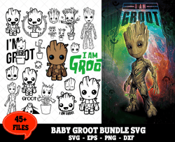 45 files baby groot bundle svg, baby groot svg, guardians svg