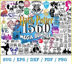 1560 harry potter mega bundle svg, harry potter svg, hogwarts svg file