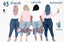 curvy plus size girls clipart graphic png, curvy girl png, curvy girl clipart