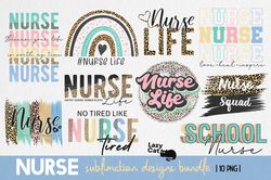 nurse sublimation png bundle, nurse png, nurse clipart