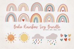 boho rainbow svg bundle, boho rainbow, rainbow svg