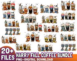 harry fall coffee bundle png, halloween coffee latte bundle, svg file