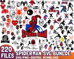 220 designs spiderman svg bunlde svg file digital