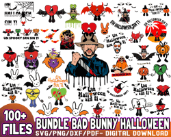 100 bad bunny halloween bundle , bad bunny svg, svg file