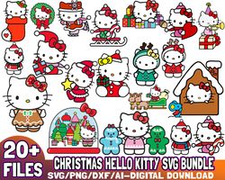 christmas hello kitty svg bundle, hello kitty svg, instant download design