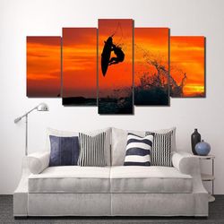 surfer trick air 360  sport 5 panel canvas art wall decor