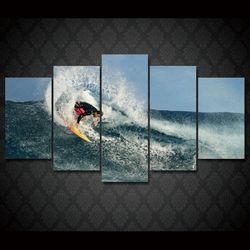 surfer trick snap slash layback  sport 5 panel canvas art wall decor