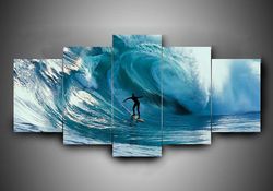 surfing  sport 5 panel canvas art wall decor
