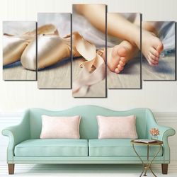 ballerina slippers  sport 5 panel canvas art wall decor